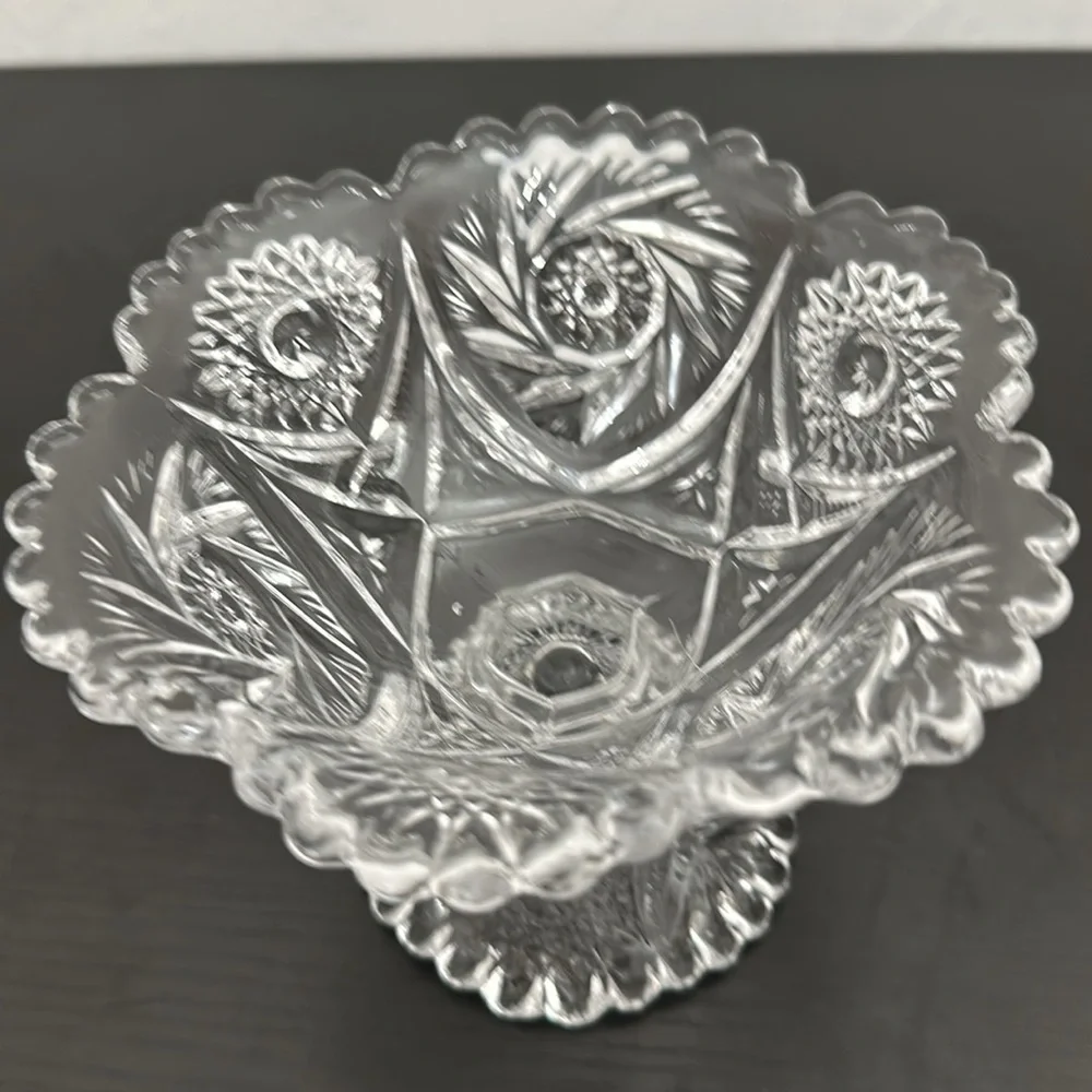 Imperial Glass Co EAPG Star & Arch Motif #555 Scalloped Edge Open Jam Compote